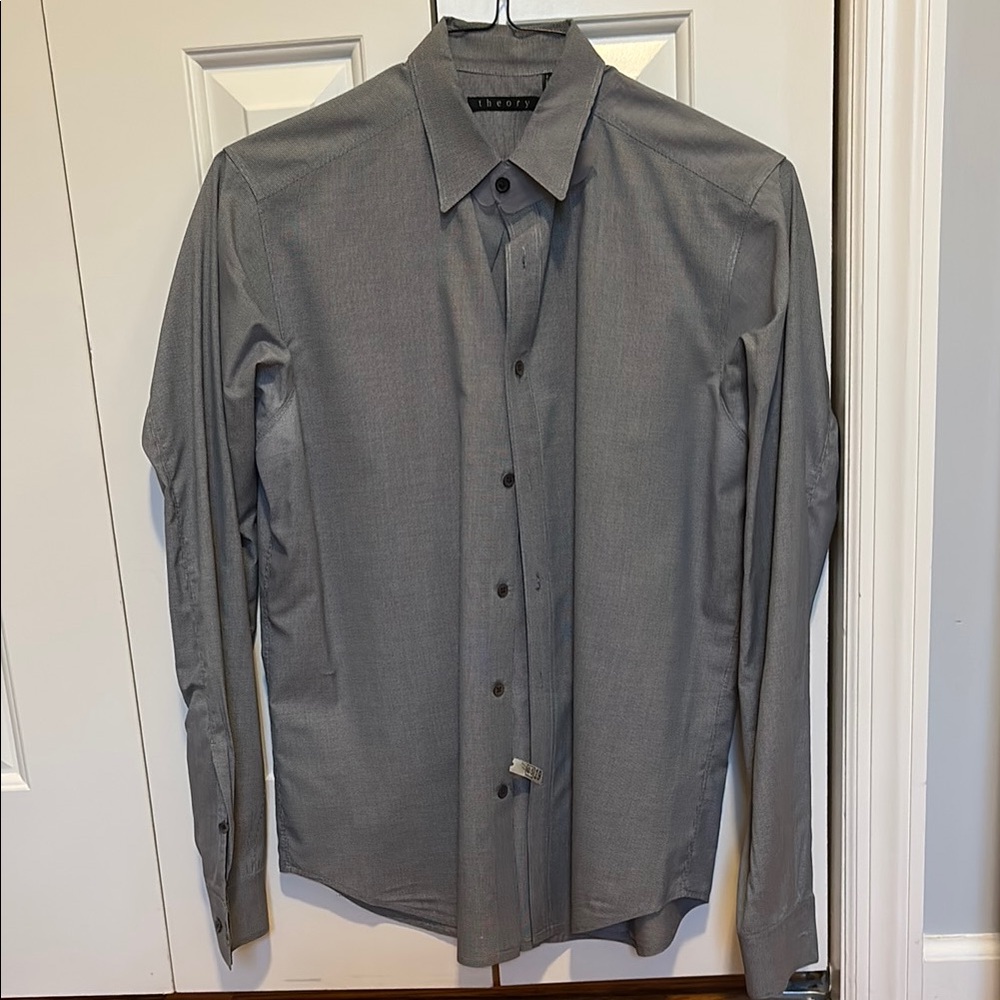 Theory Men’s Gray Button Down Shirt